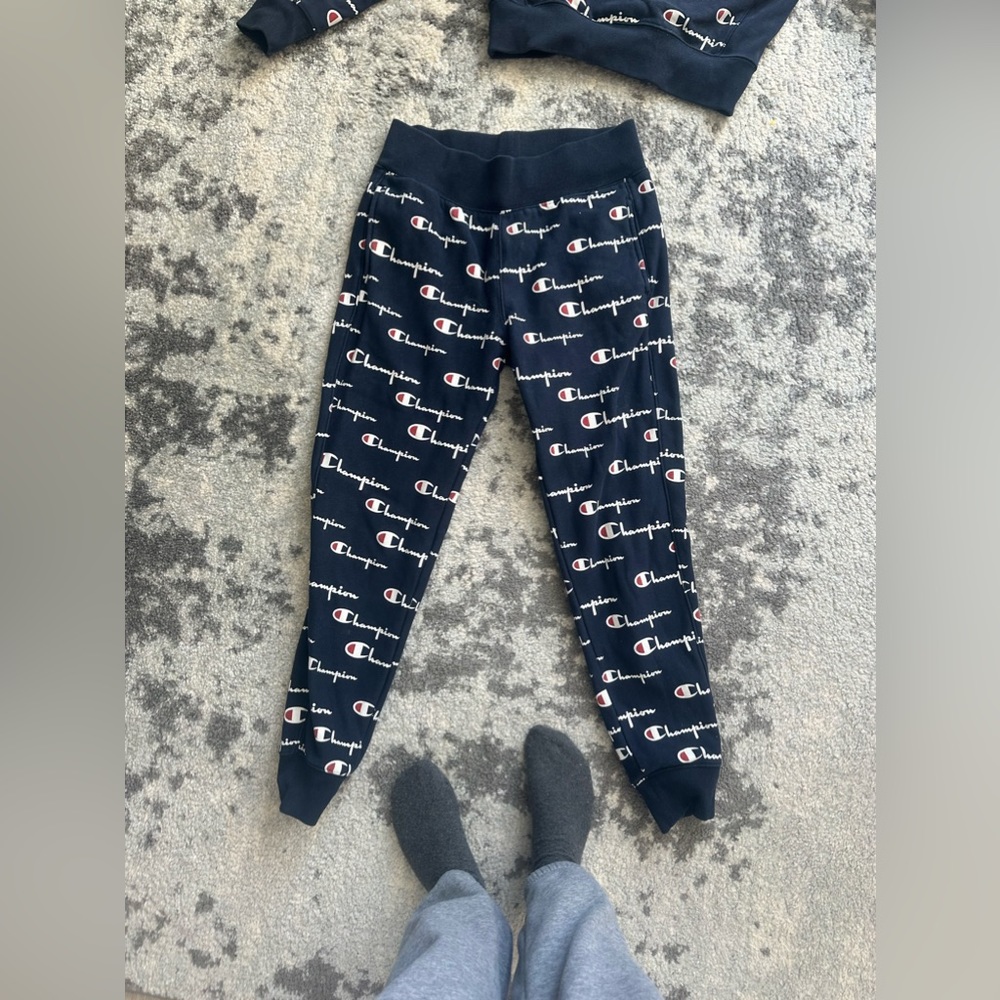 navy blue champion sweatpants